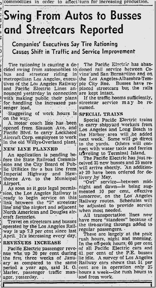 Jan. 31, 1942, Streetcars Jan. 31, 1942, Streetcars