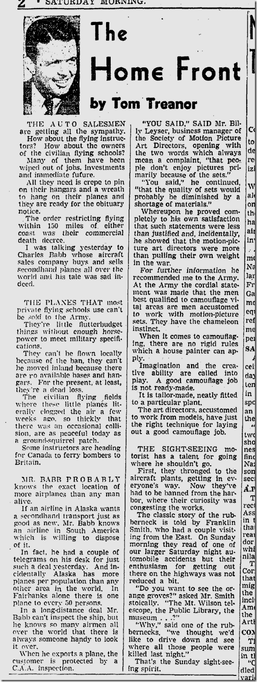 Jan. 10, 1942, Tom Treanor Jan. 10, 1942, Tom Treanor