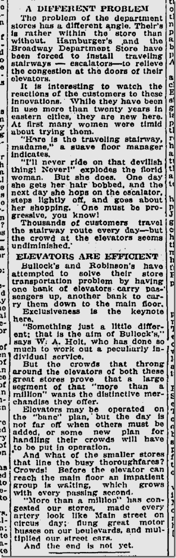 June 22, 1924, Escalators 