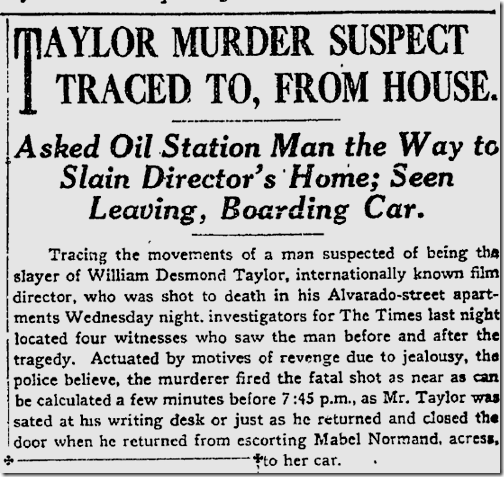 Feb. 3, 1922, William Desmond Taylor Feb. 3, 1922, William Desmond Taylor