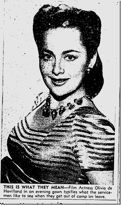 Feb. 18, 1942, Olivia de Havilland evening dress 