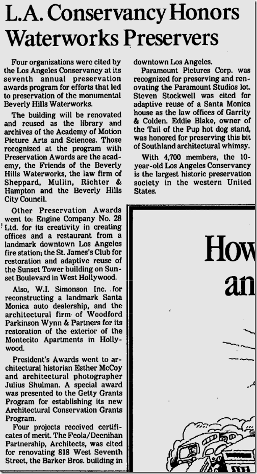 May 15, 1988, Preservation Awards 