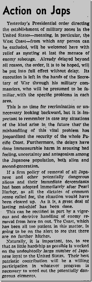 Feb. 21, 1942, Japanese Evacuation 