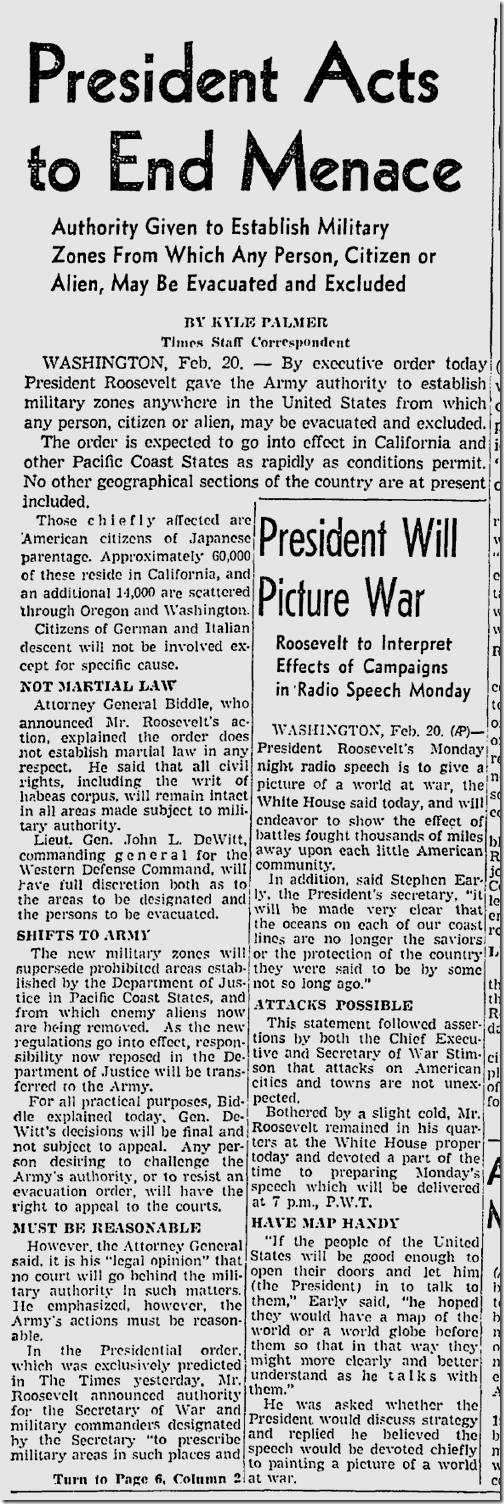 Feb. 21, 1942, Japanese Evacuation 