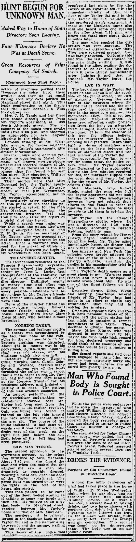 Feb. 3, 1922, William Desmond Taylor Feb. 3, 1922, William Desmond Taylor