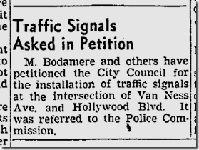 May 31, 1941, Hollywood and Van Ness