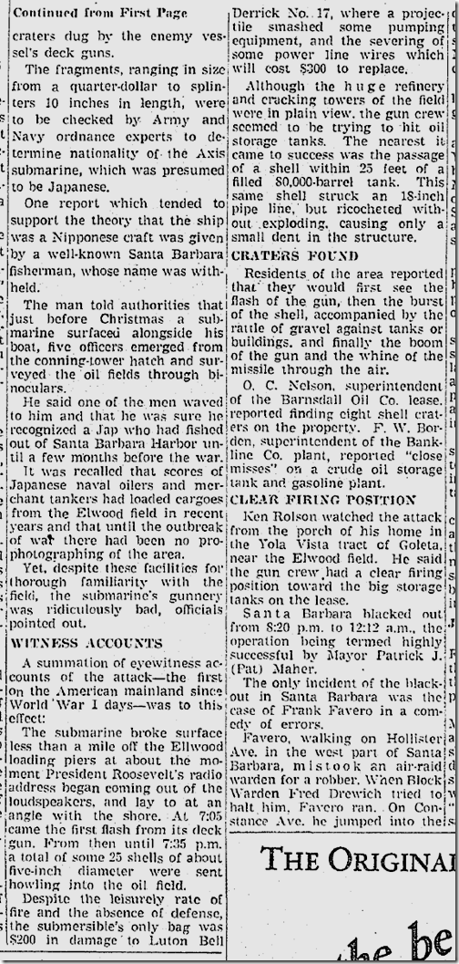 Feb. 25, 1942, Sub Raid 