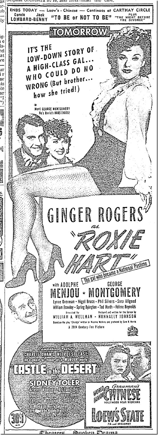 Feb. 25, 1942, Roxie Hart 
