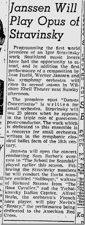 Feb. 1, 1942, Stravinsky 