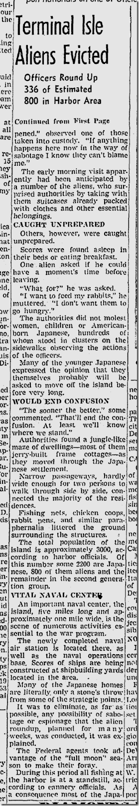 Feb. 3, 1942, Japanese Evictions 