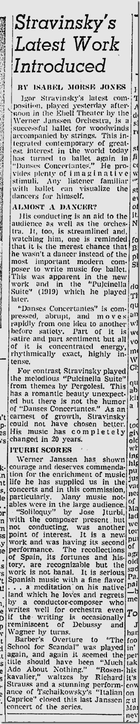 Feb. 9, 1942, Stravinsky