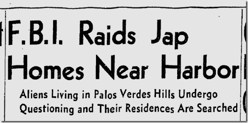 FBI Continues Raids on Japanese Homes |