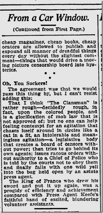 Feb. 11, 1915, The Clansman 