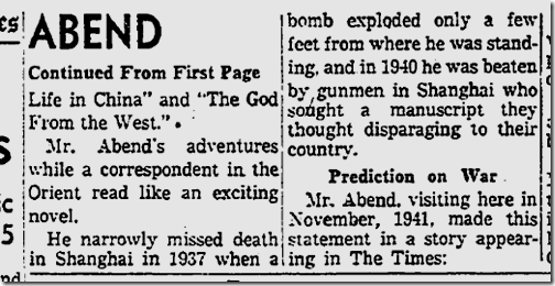 Hallett Abend Dies, Nov. 28, 1955 