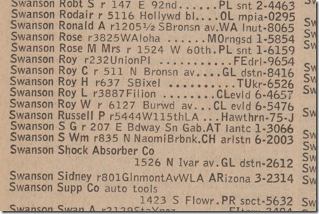 1946 Phone Book, Russell Swanson 1946 Phone Book, Russell Swanson