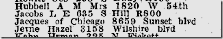 Jacques of Chicago, 1942 City Directory Jacques of Chicago, 1942 City Directory