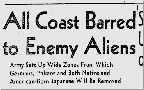 Coast Barred to Enemy Aliens 