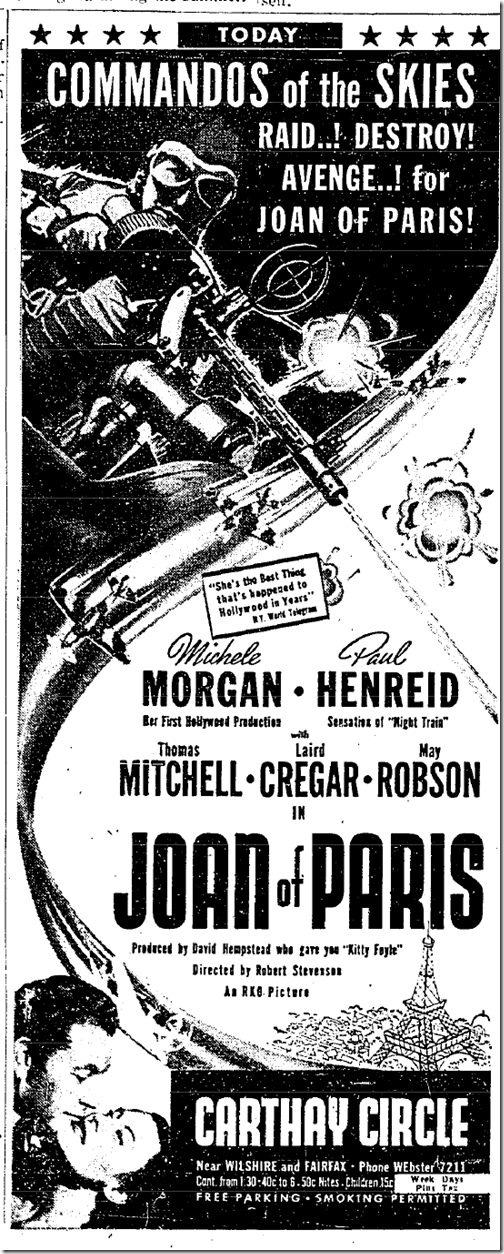 April 16, 1942, Joan of Paris 