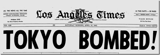 April 18 1942, Tokyo Bombed 