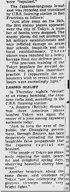 April 18, 1942, Doolittle Raid 