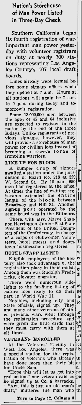 April 26, 1942, Draft Registration 