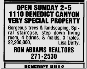 June 26, 1988: 1110 Benedict Canyon 