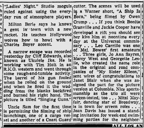 May 24, 1942, Hollywood Notes May 24, 1942, Hollywood Notes