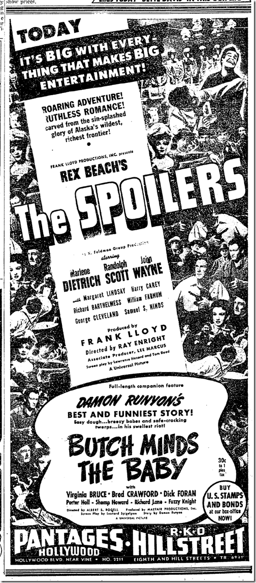 May 26, 1942, The Spoilers 