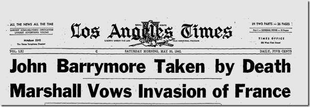 May 30, 1942, J May 30, 1942, J