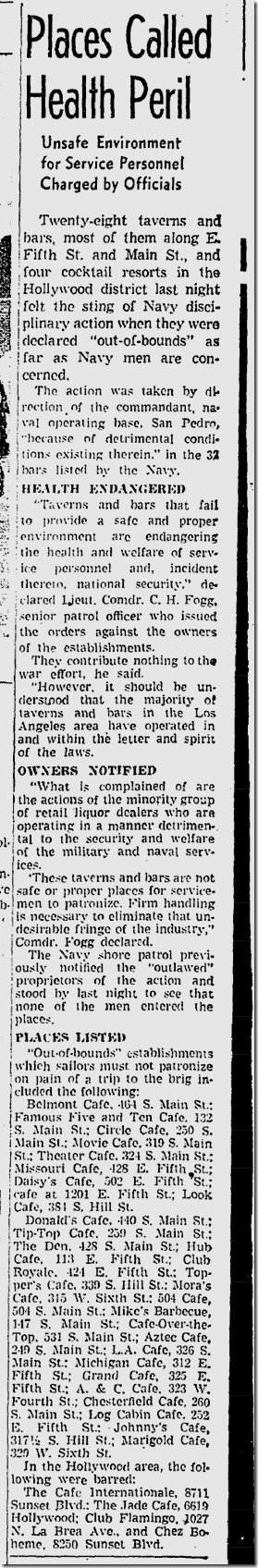 June 7, 1942, Off Limits 