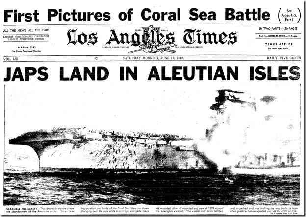 June 13, 1942, Sailors Abandon Lexington 