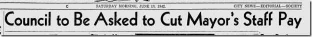 June 13, 1942, City Cutbacks 
