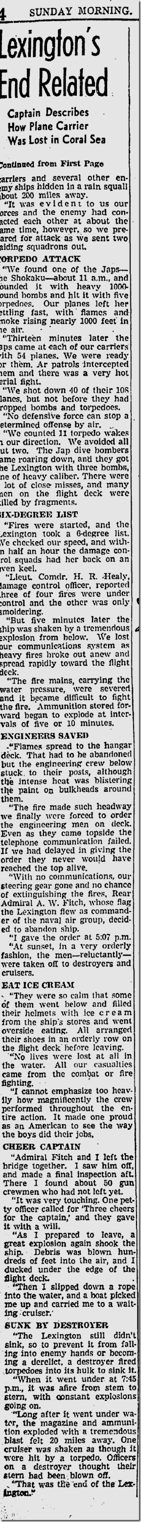 June 14, 1942, Lexington 
