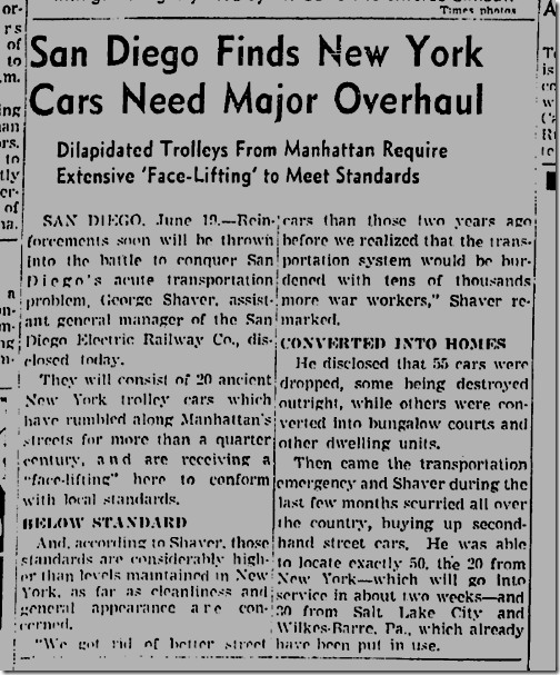 June 20, 1942, Streetcars