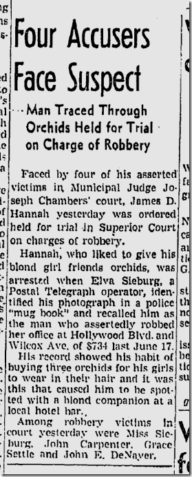 June 27, 1942, Orchid Bandit 