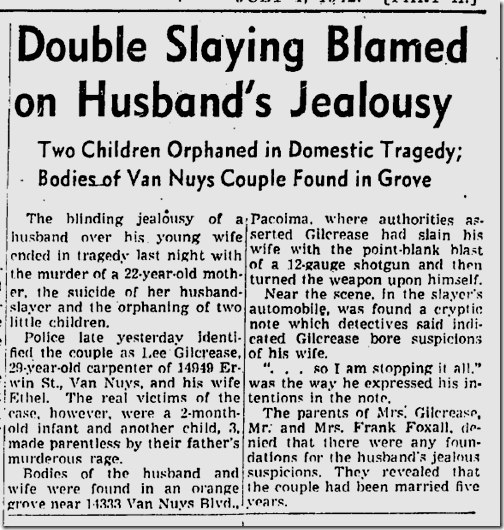 July 1, 1942, Murder-Suicide 