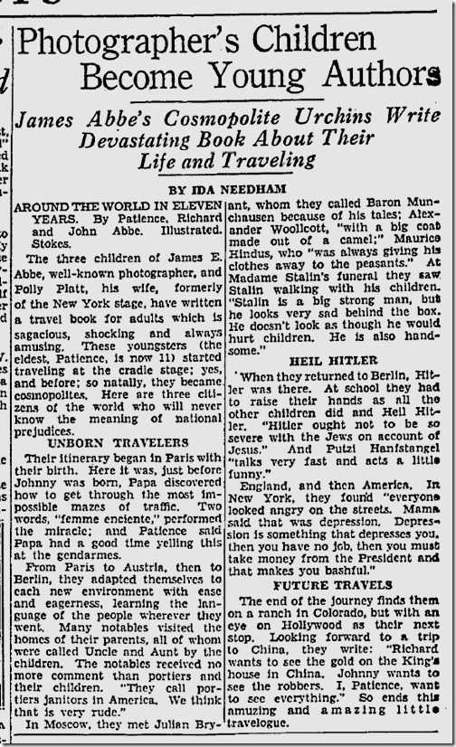 April 26, 1936, Patience Abbe 