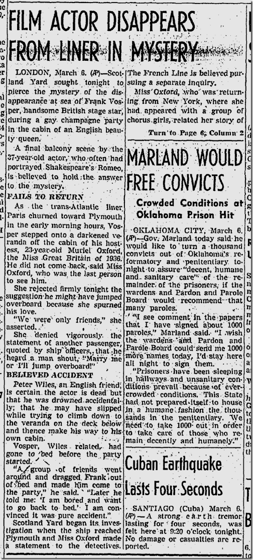 March 7, 1937, Frank Vosper 