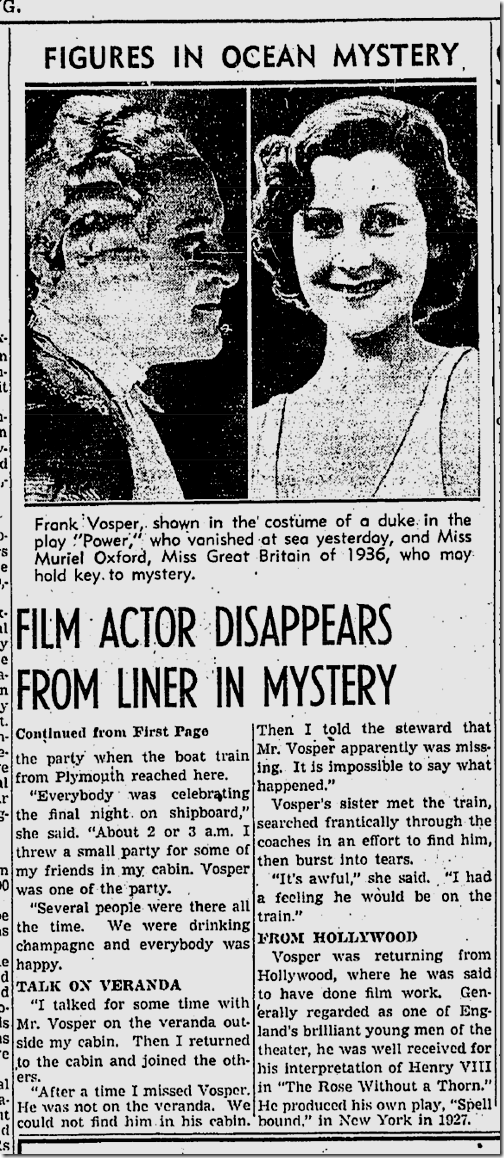 March 7, 1937, Frank Vosper 