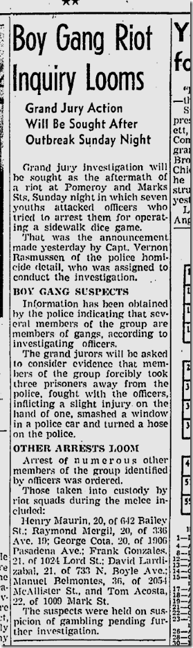 July 28, 1942, Gang Melee July 28, 1942, Gang Melee