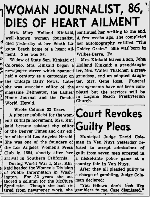 Oct. 21, 1948, Mary Holland Kinkaid 