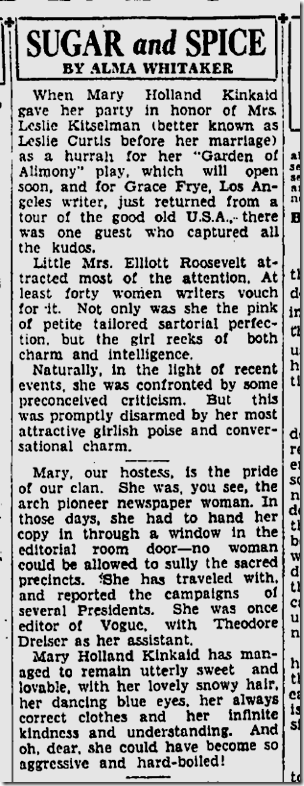 Sept. 6, 1933, Mary Holland Kinkaid 