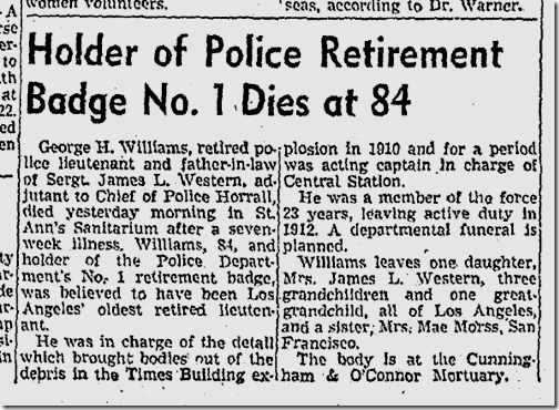 Sept. 13, 1942, Badge 1 Dies 