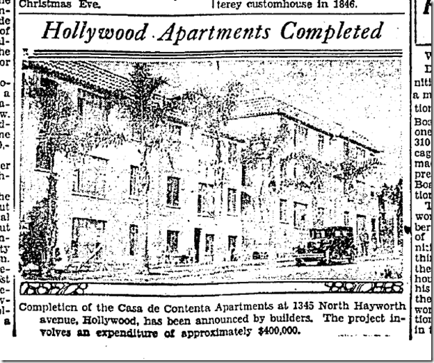 Dec. 22, 1929, Casa de Contenta Dec. 22, 1929, Casa de Contenta