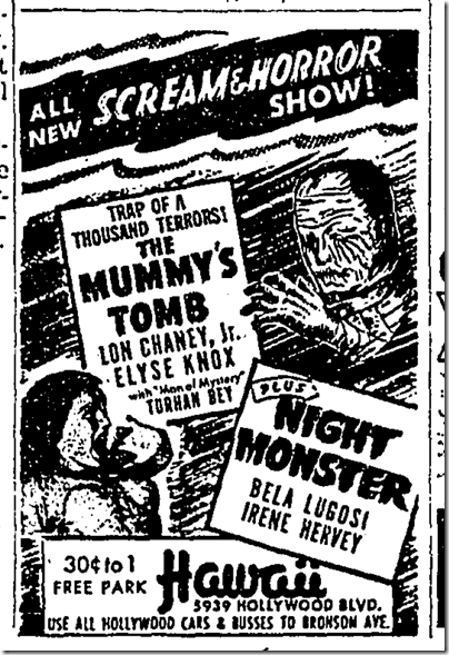 Dec. 13, 1942, Mummy's Tomb Dec. 13, 1942, Mummy's Tomb