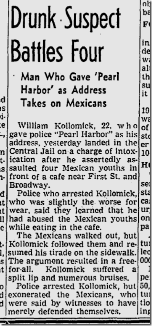 Jan. 4, 1942, Brawl 