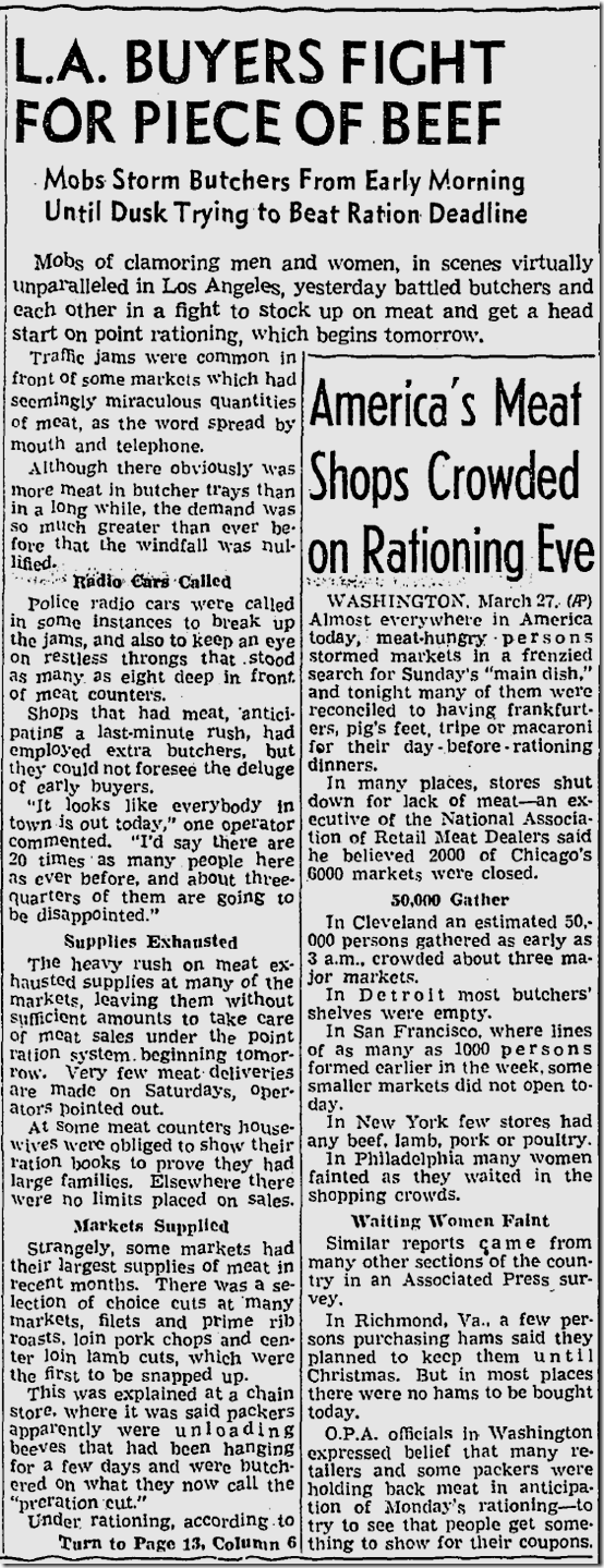 March 28, 1943, Meat Rationing 