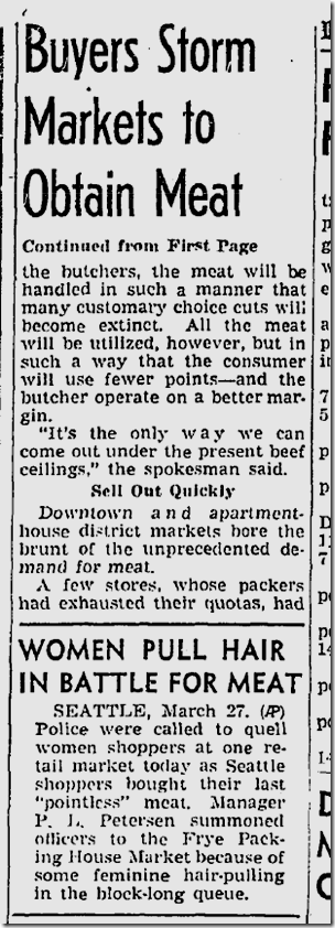 March 28, 1943, meat rationing