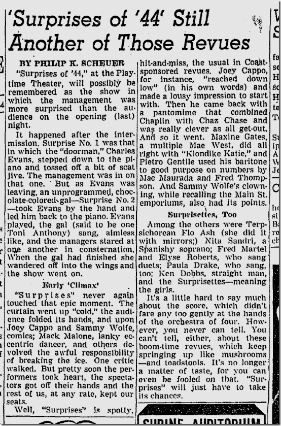 June 1, 1944, Sammy Wolfe