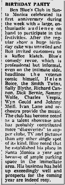 Nov. 22, 1958, Sammy Wolfe 